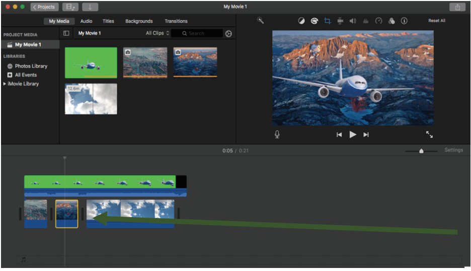 overlaying videos in imovie